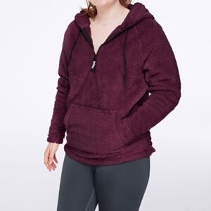 Victoria’s Secret PINK Teddy Sherpa Hoodie Luscious Plum in Size Small